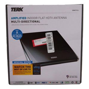 TERK OMNITV1A Amplified Indoor Flat HDTV Antenna Multi-Directional Reception
